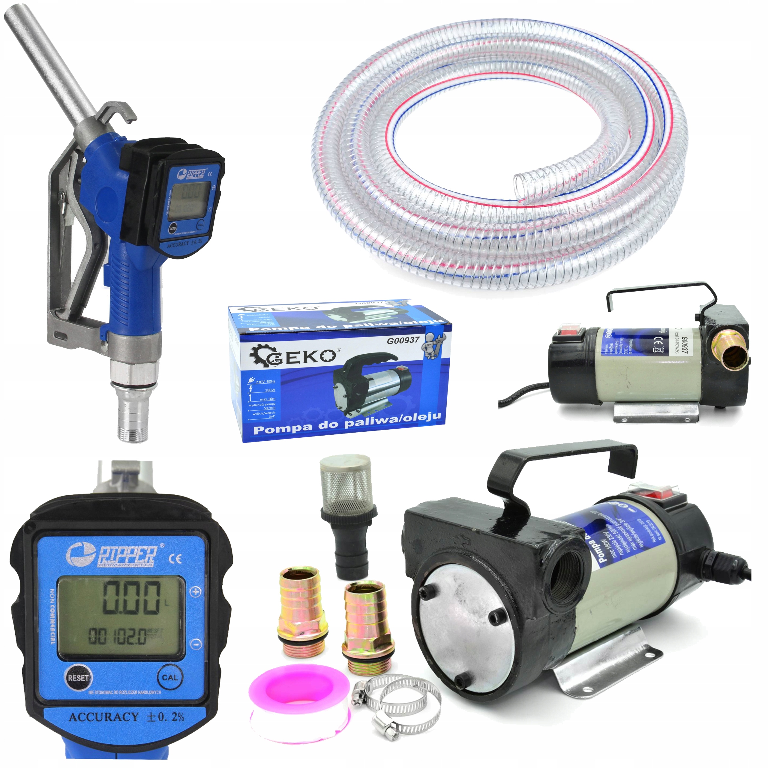 

Pompa 230v Spuszczania Ropy+ Wąż 5M Pistolet LCD