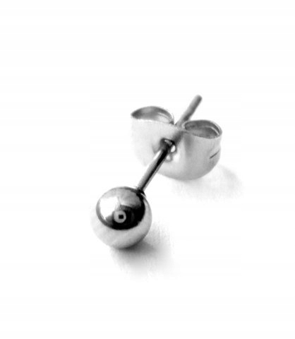 

Kolczyk męski damski srebrna kulka 4mm stal 316L