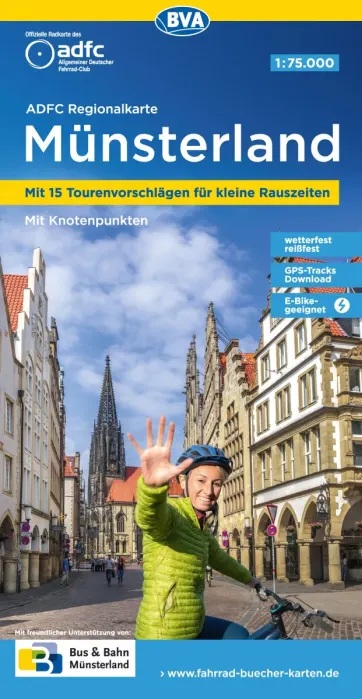MUNSTERLAND mapa rowerowa 1:75 000 ADFC 2022