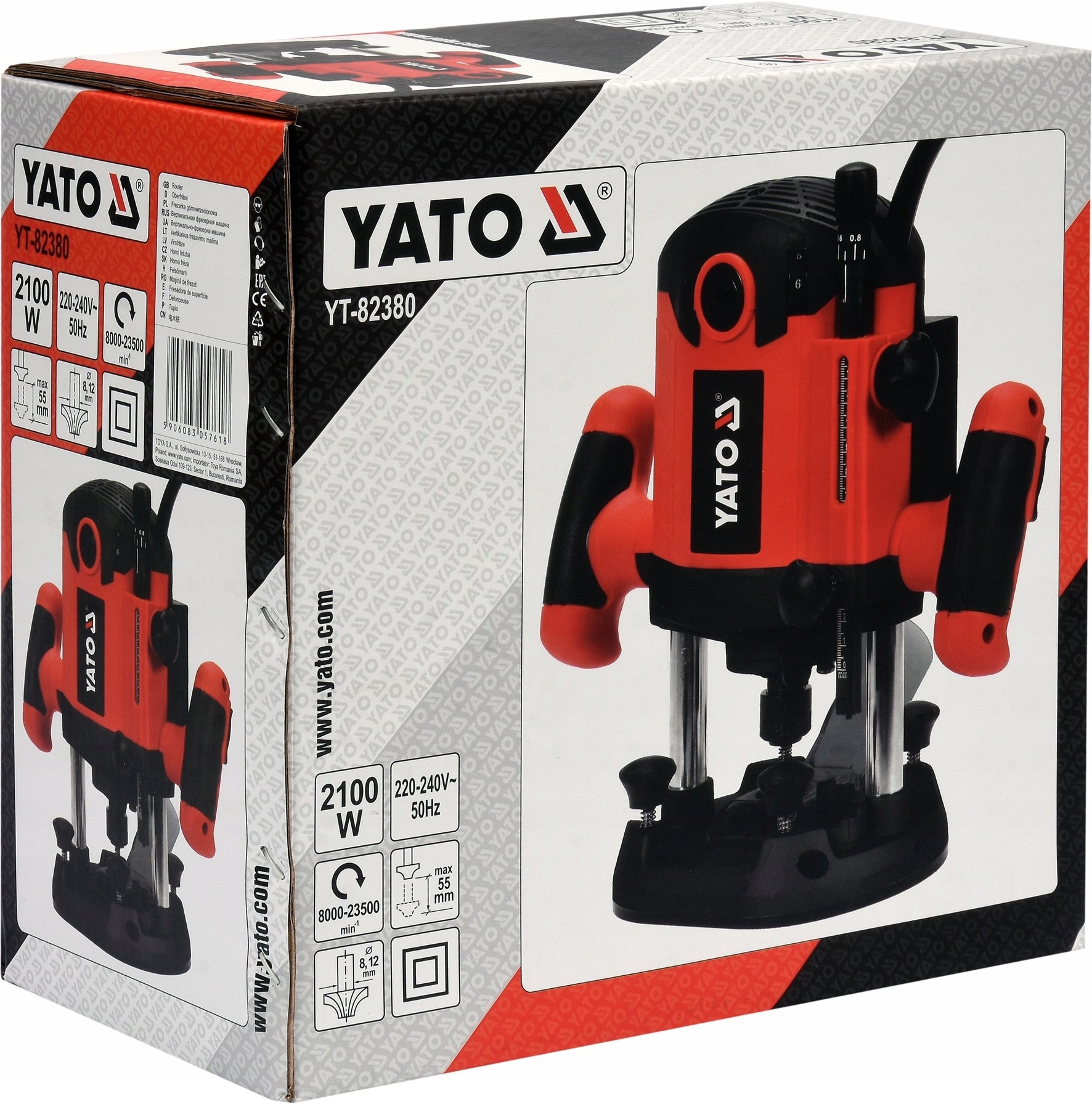 FREZARKA PROFESJONALNA GÓRNOWRZECIONOWA 2100W YATO Kod producenta YT-82380