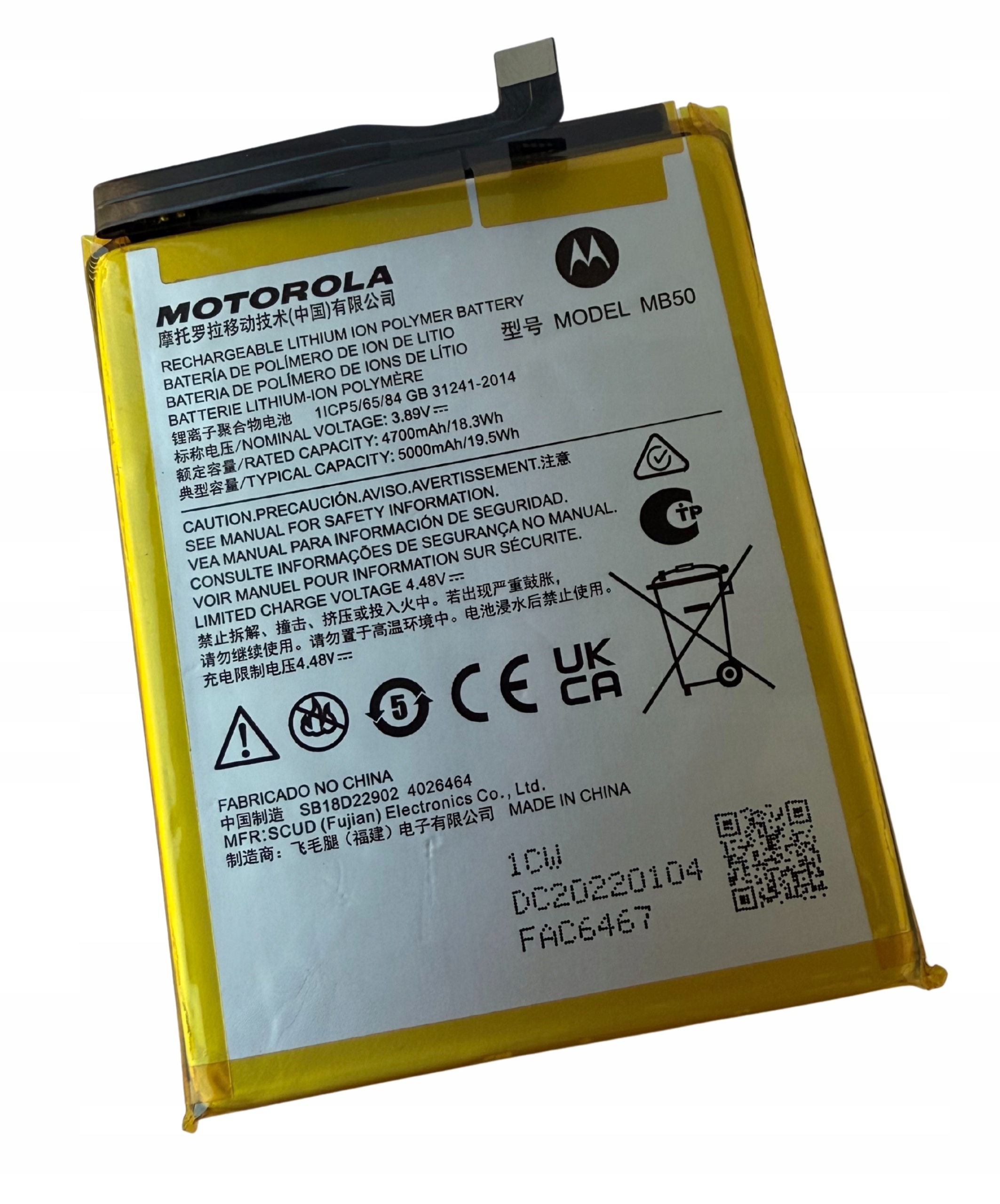 Org Nová originální baterie akumulátor pro Motorola Moto G200 Edge 5G