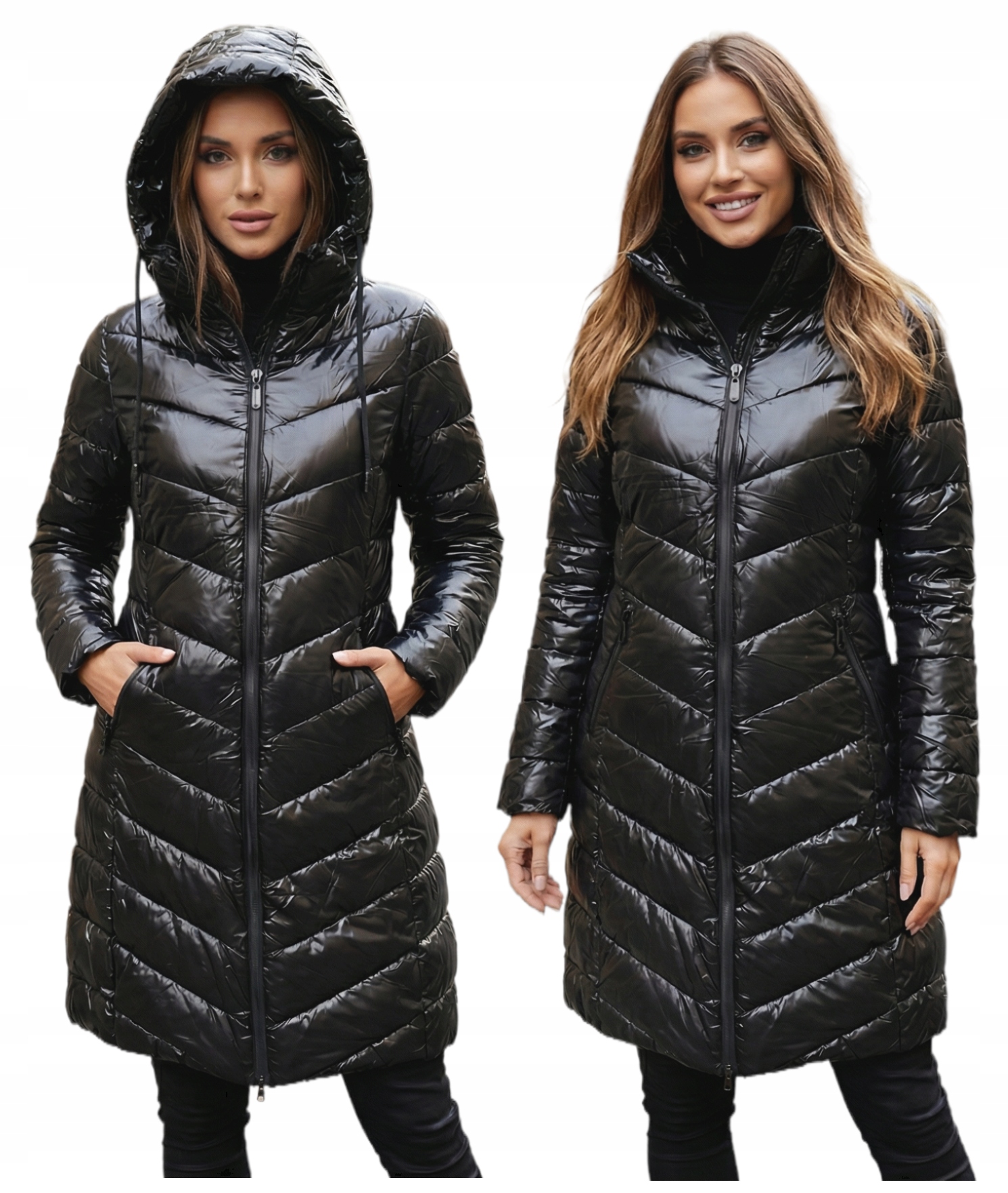 Zimní Bunda Dámská, Vypasovaná, Prošívaná, S Odnímatelnou Kapucí, Černá S