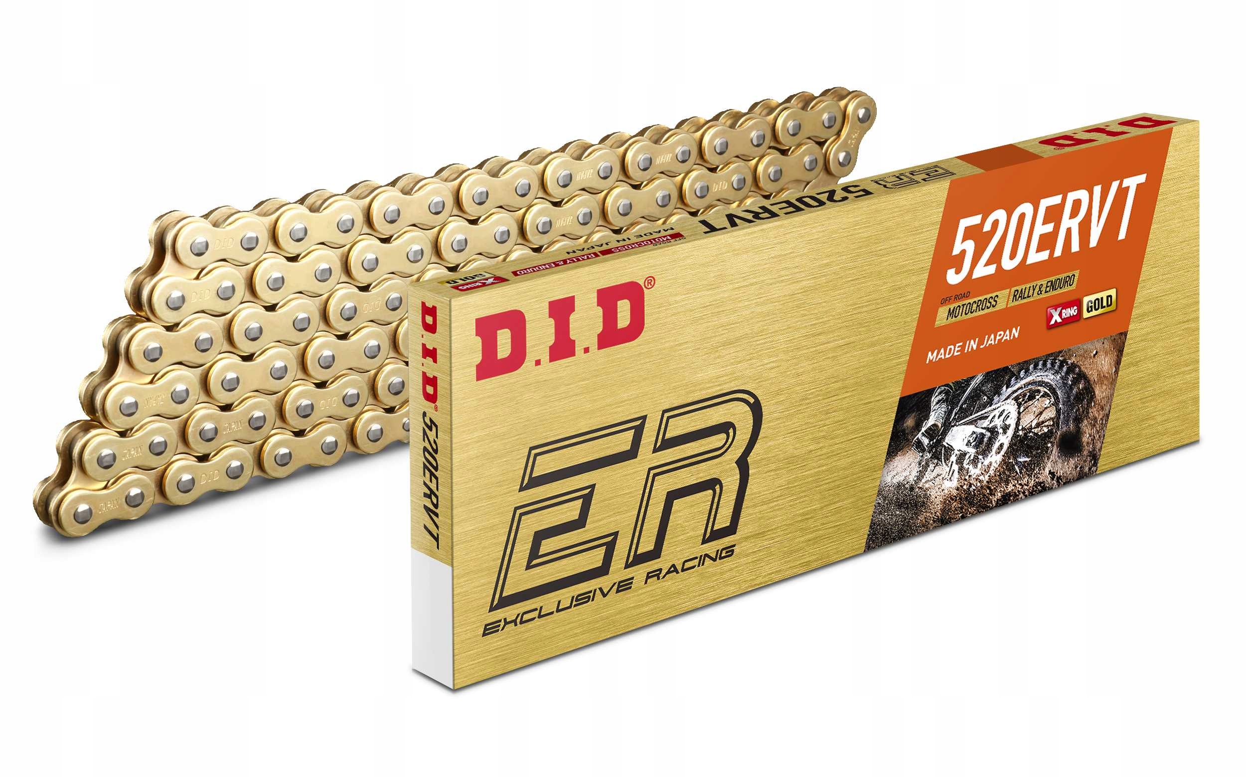 Reťaz DID 520 Ervt 118 X-krúžok Zlatá Spona