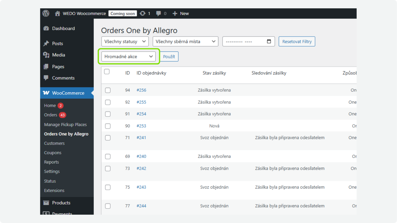 woocommerce manual bulk actions
