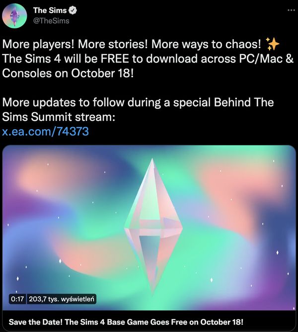 The Sims 4 będzie darmowe