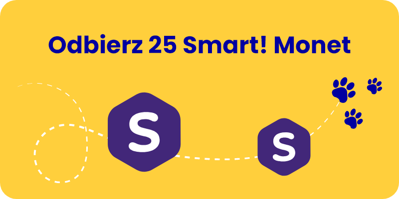 Smart Monet banner, yellow background, blue text, two purple circles with "S" icons.