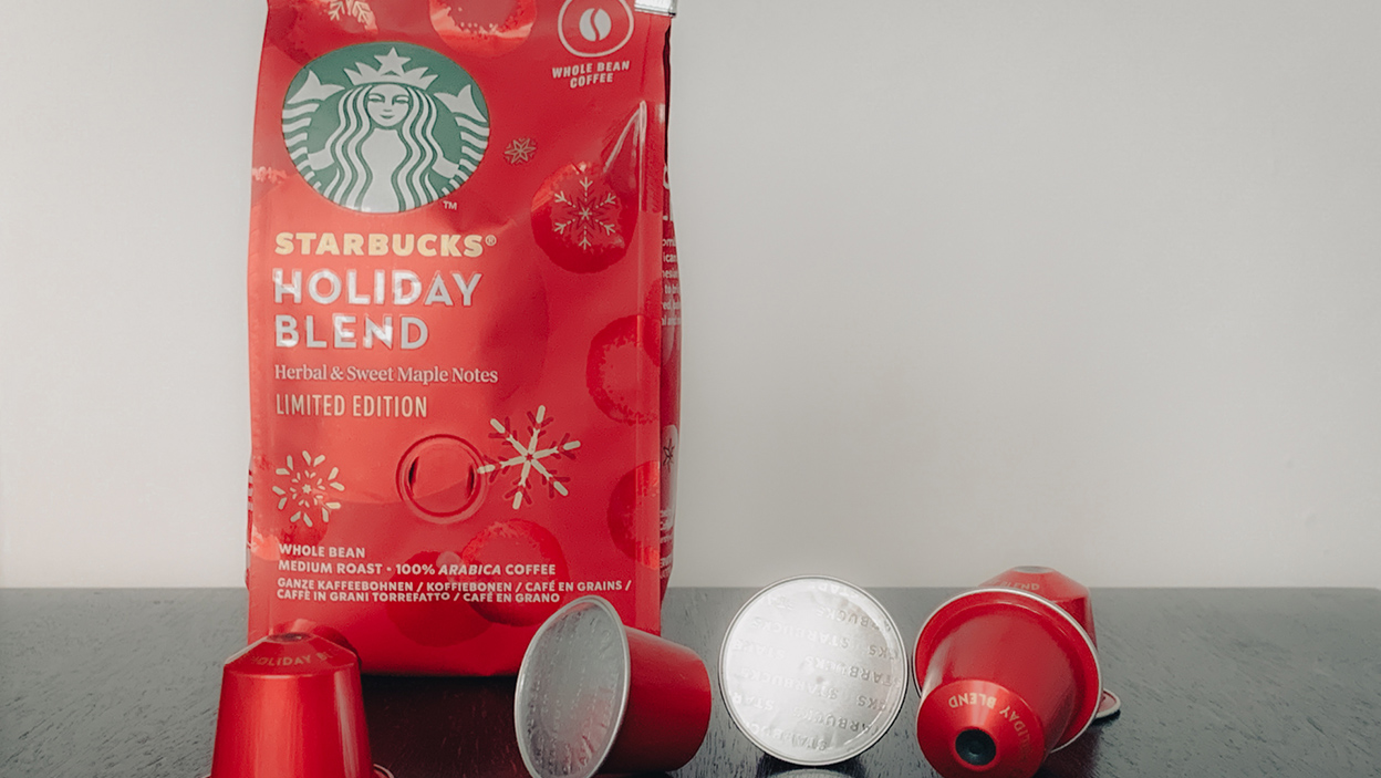 Starbucks Holiday Blend kawa ziarnista i kapsułki Nespresso