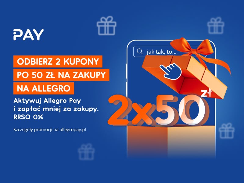 Odbierz 2 kupony po 50 zł na zakupy na Allegro