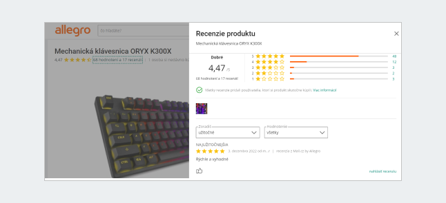 recenzia produktu v ponuke