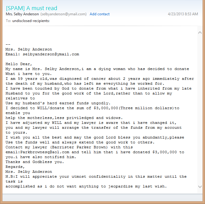 scam email