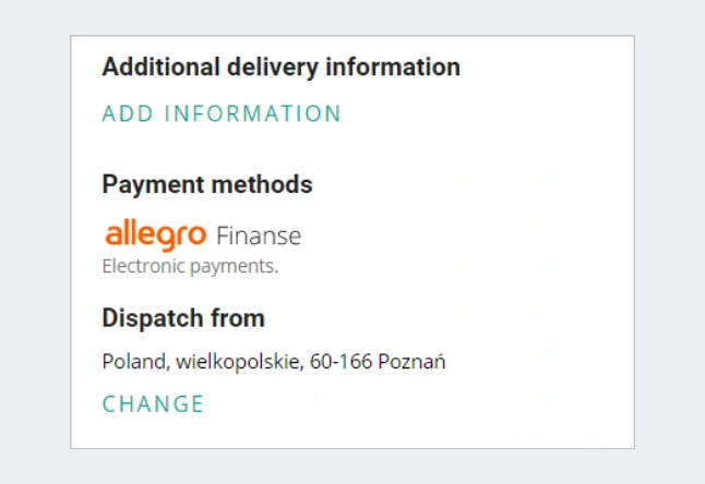 payment info