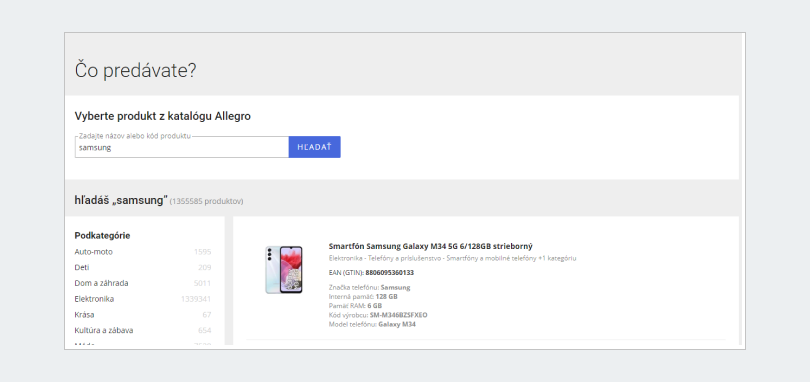 hladat produkt