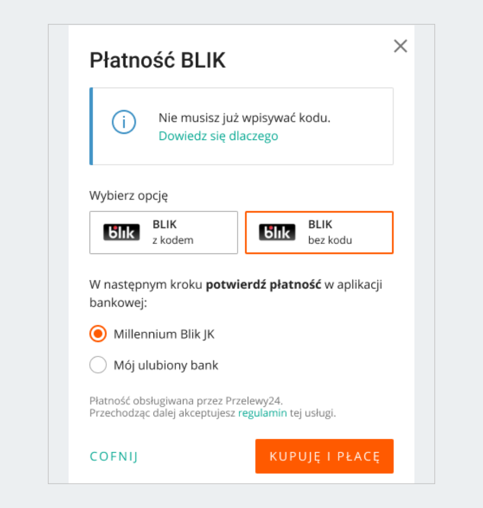 Wybieram płatność BLIK