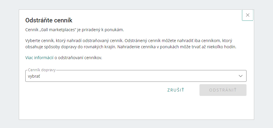 nahradenie cennika