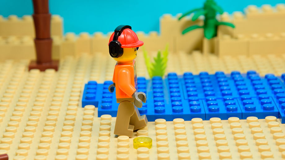 nastavenie rovnováhy figuríny Lego