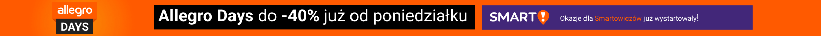 Allegro Days with deals up to -40% starting Monday. Deals for Smart Users have already started!