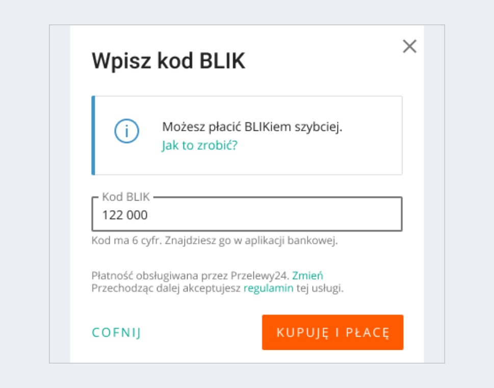 Wpisz kod BLIK