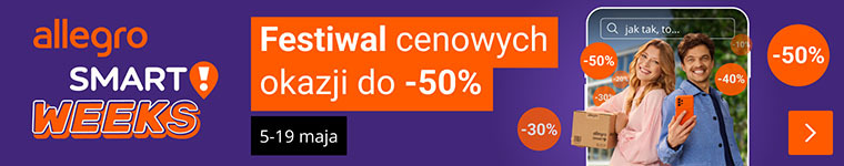 Allegro Smart!Weeks Festiwal cenowych okazji do -50% od 5 do 19 maja