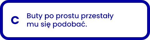 Blue rectangular sign, text in Polish, simple design.