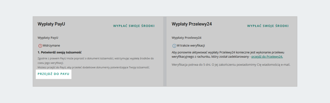 Lokalizacja na stronie przycisku Przejdź do PayU