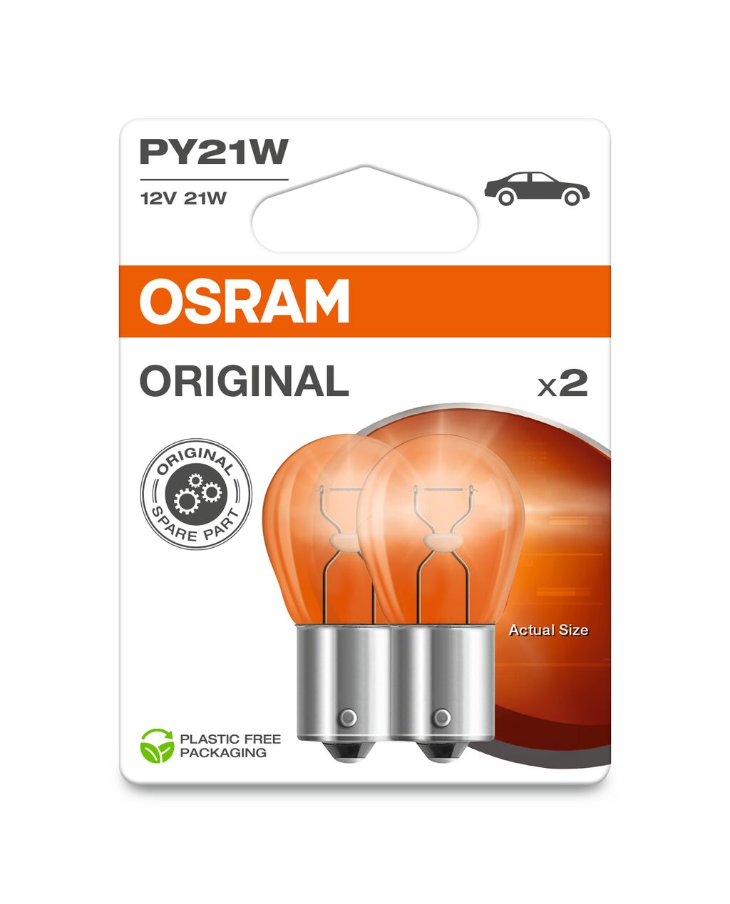 Żarówki Osram Original PY21W 21W do kierunkowskazów pomarańczowe 2 szt
