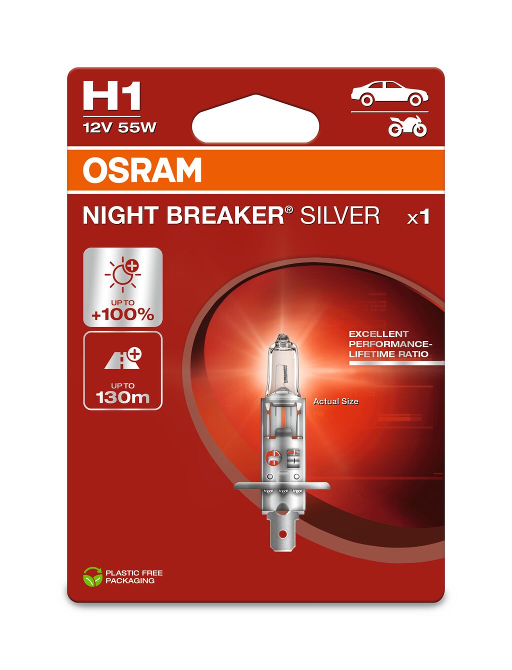 Zarowka H1 12V 55W Night Breaker Silver Osram