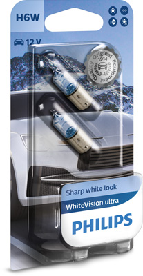 2X Żarówki Philips White Vision Ultra H6W 6 W 2 szt. Zestaw Białe