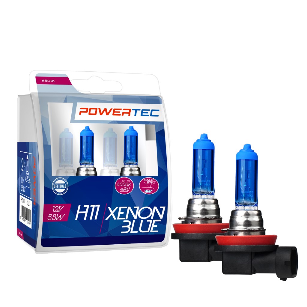 Żarówki halogenowe H11 12V 55W PGJ19-2 Powertec Xenon Blue M-tech 2szt.