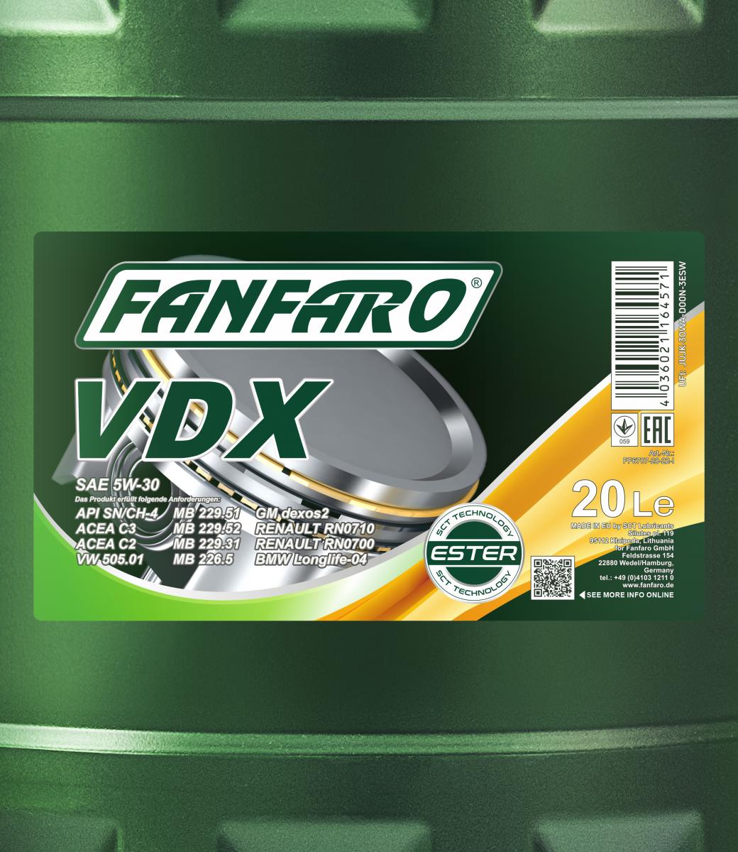 FF6707-20 Olej Fanfaro 5W30 20L Expert VDX SN/CH-4 C2/C3 RN0710