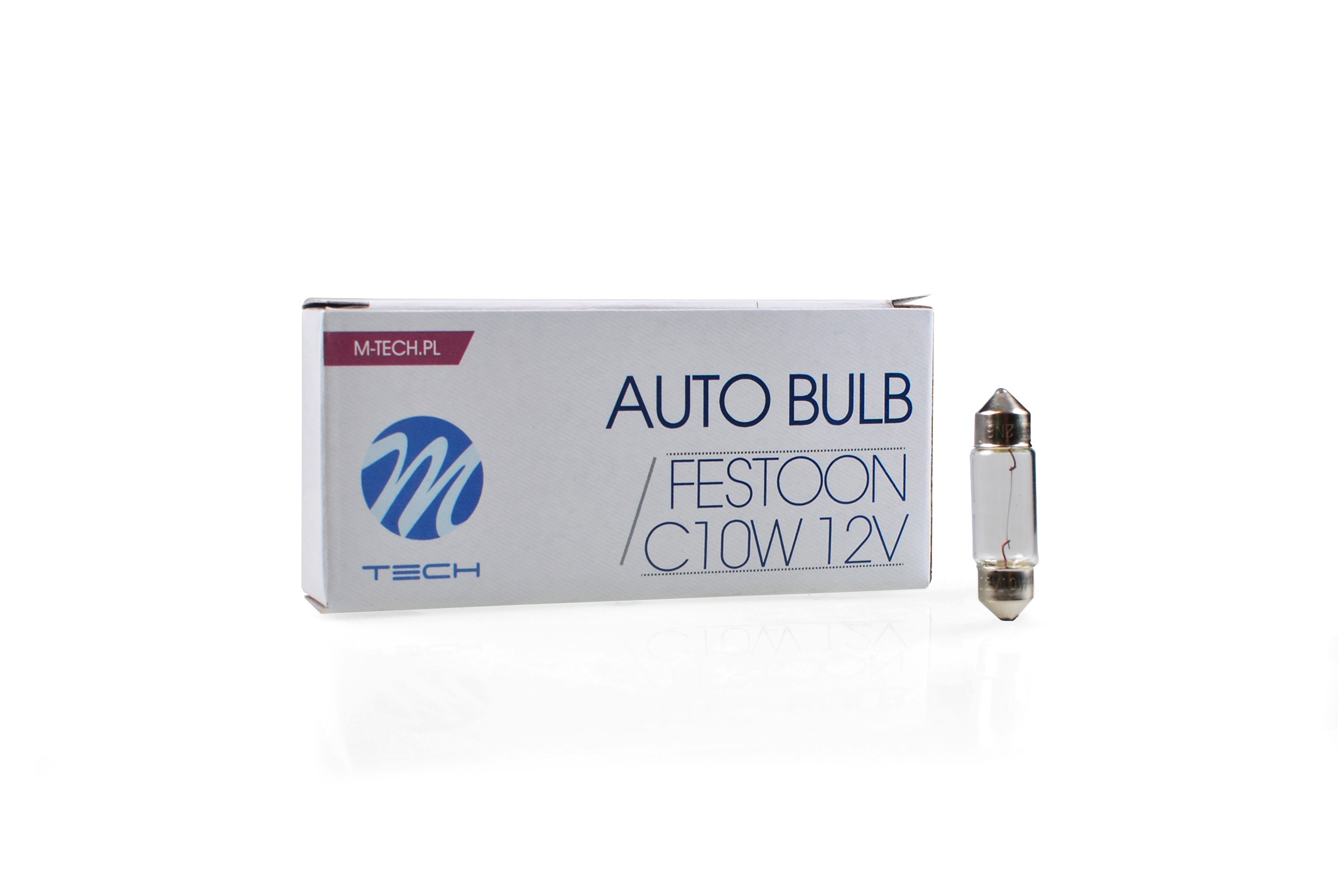 Żarówki halogenowe M-Tech C10W 12V 10W 36mm T11x36 SV8.5 10 szt. do wnętrza