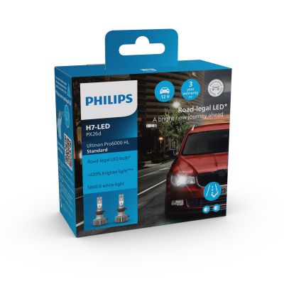 Philips Led žiarovky H7-LED Ultinon Pro6000 Hl Standard 5800K PX26D