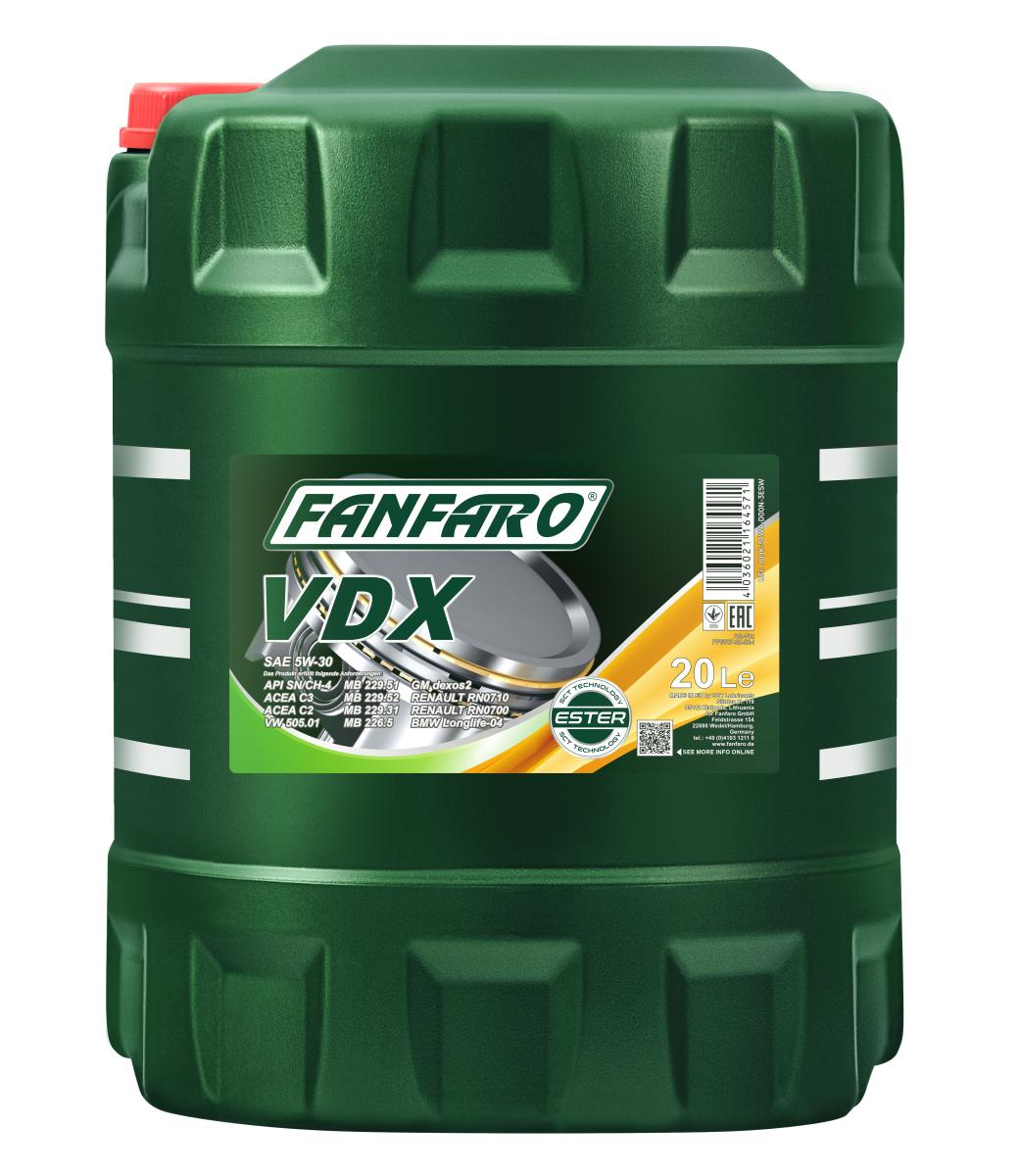 Fanfaro Olej 5V30 20L Expert VDX SN/CH-4 C2/C3 RN0710 505.01 LL04