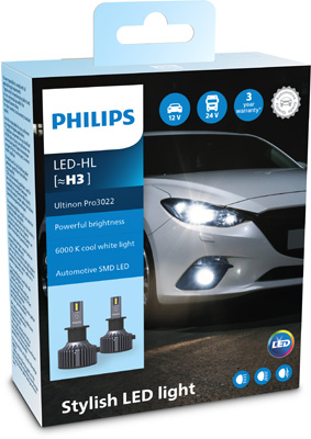 Led žiarovka (sada 2ks) H3 12/24V 19W PK22S bez homologácie na ceste