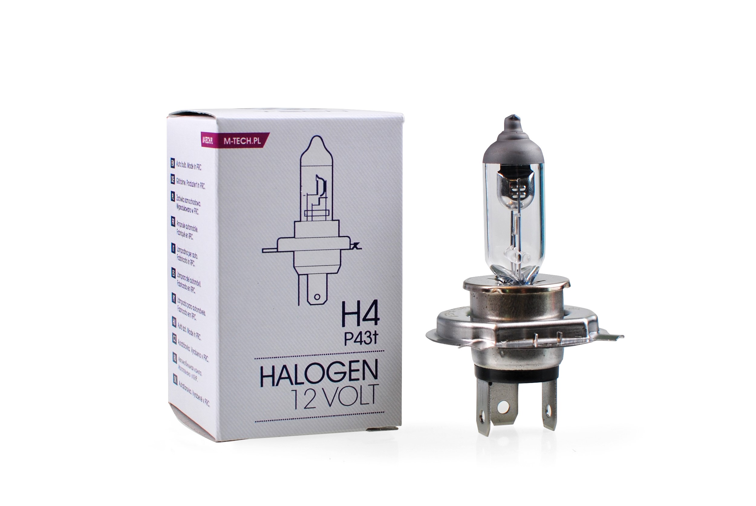Żarówka H4 9003 HB2 12V 60/55W P43t 1SZT. M-tech Halogenowa Drogowe Mijania