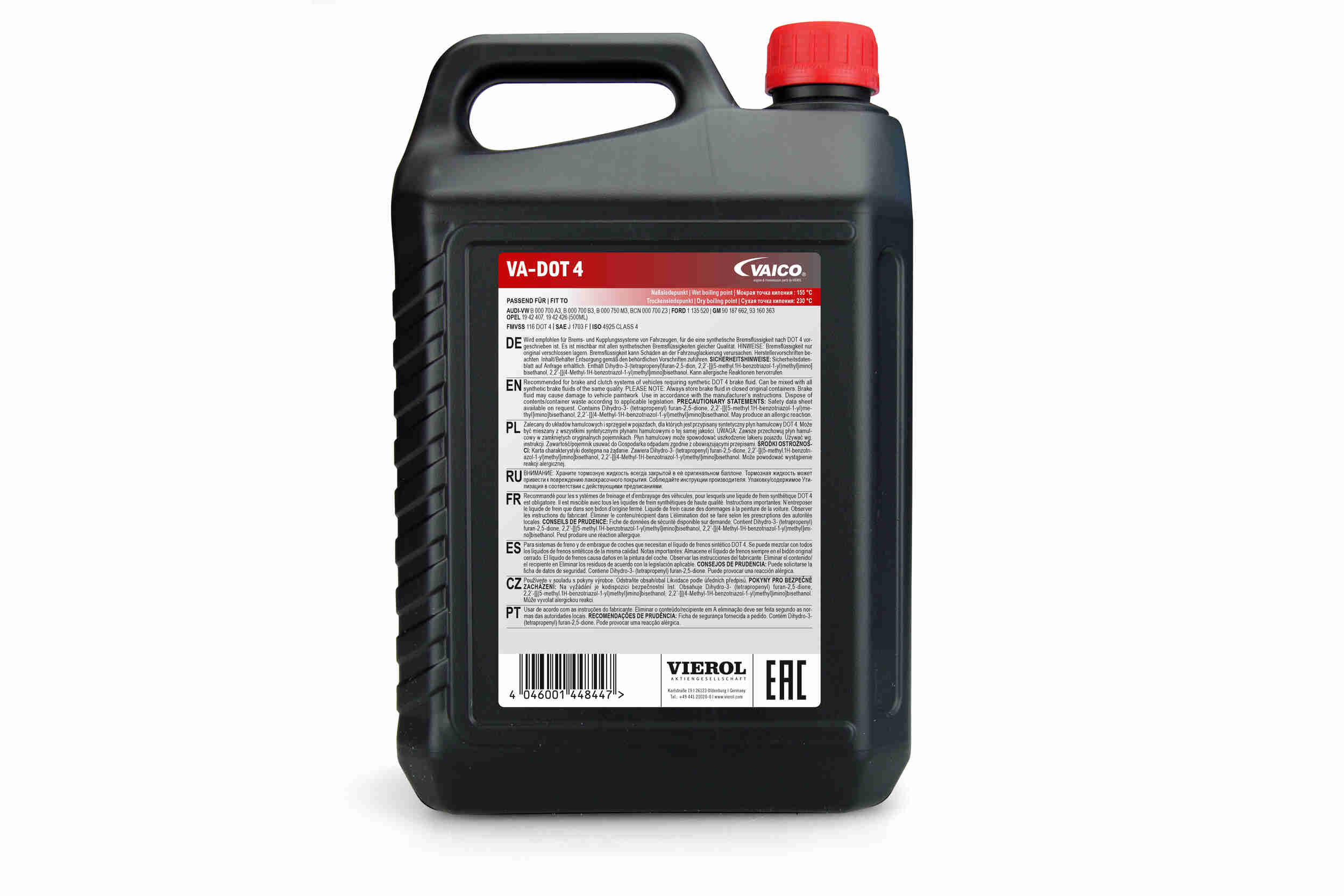 Brzdová Kvapalina DOT4 5L Sae J 1703 F Universal V60-0111 Vemo