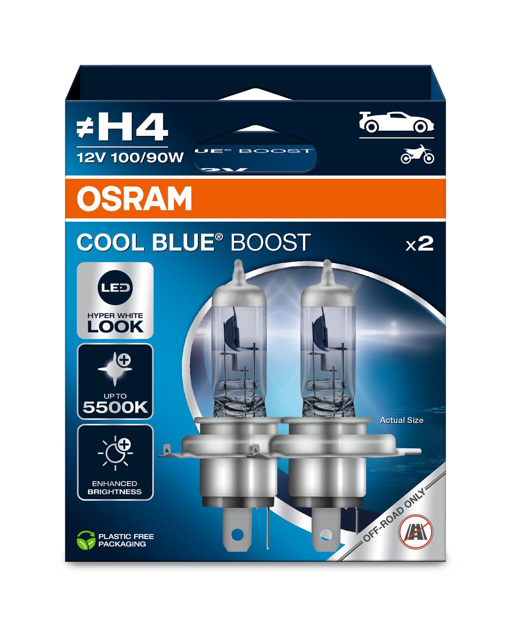 Żarówki Osram Cool Blue Boost H4 5500K 100/90 W 2 szt.