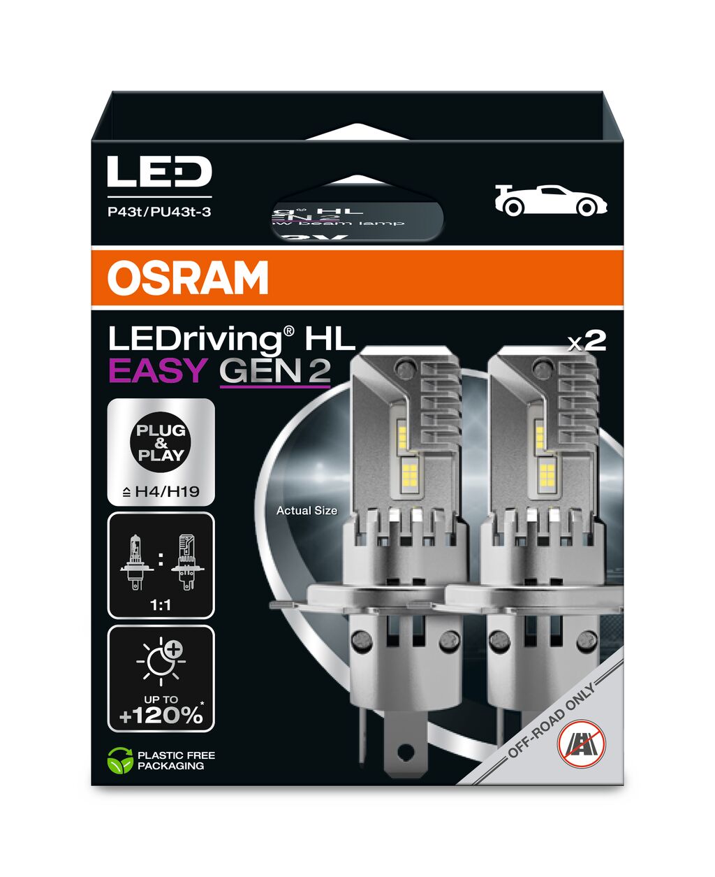 Osram żarówki Led LEDriving Easy Gen 2 H4 H19 2szt