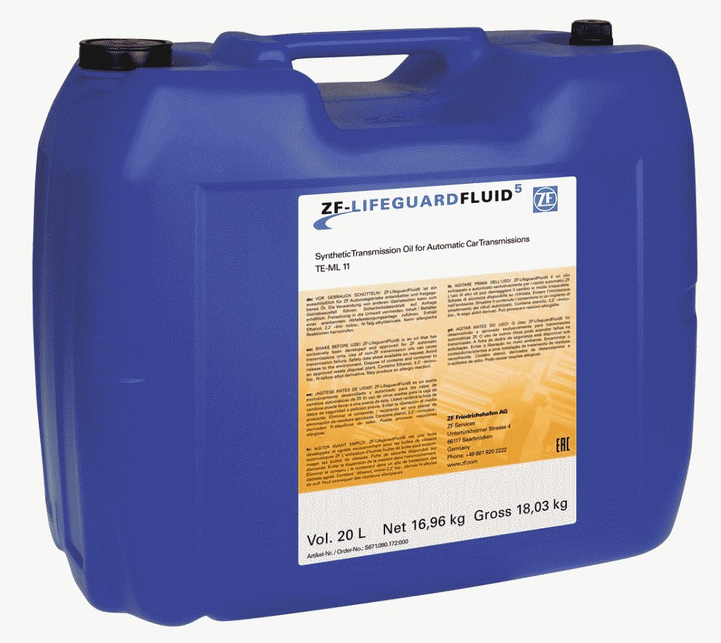 OLEJ PRZKLAD. ZF LIFEGUARDFLUID 5 (20L) Pojemność opakowania 20 l
