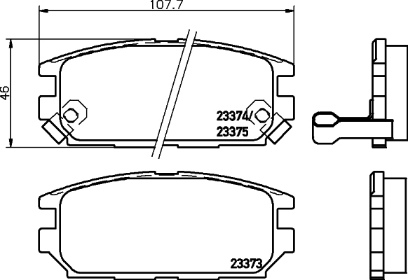 Hella 8DB 355 009-291 Sada brzdových destiček, kotoučové brzdy
