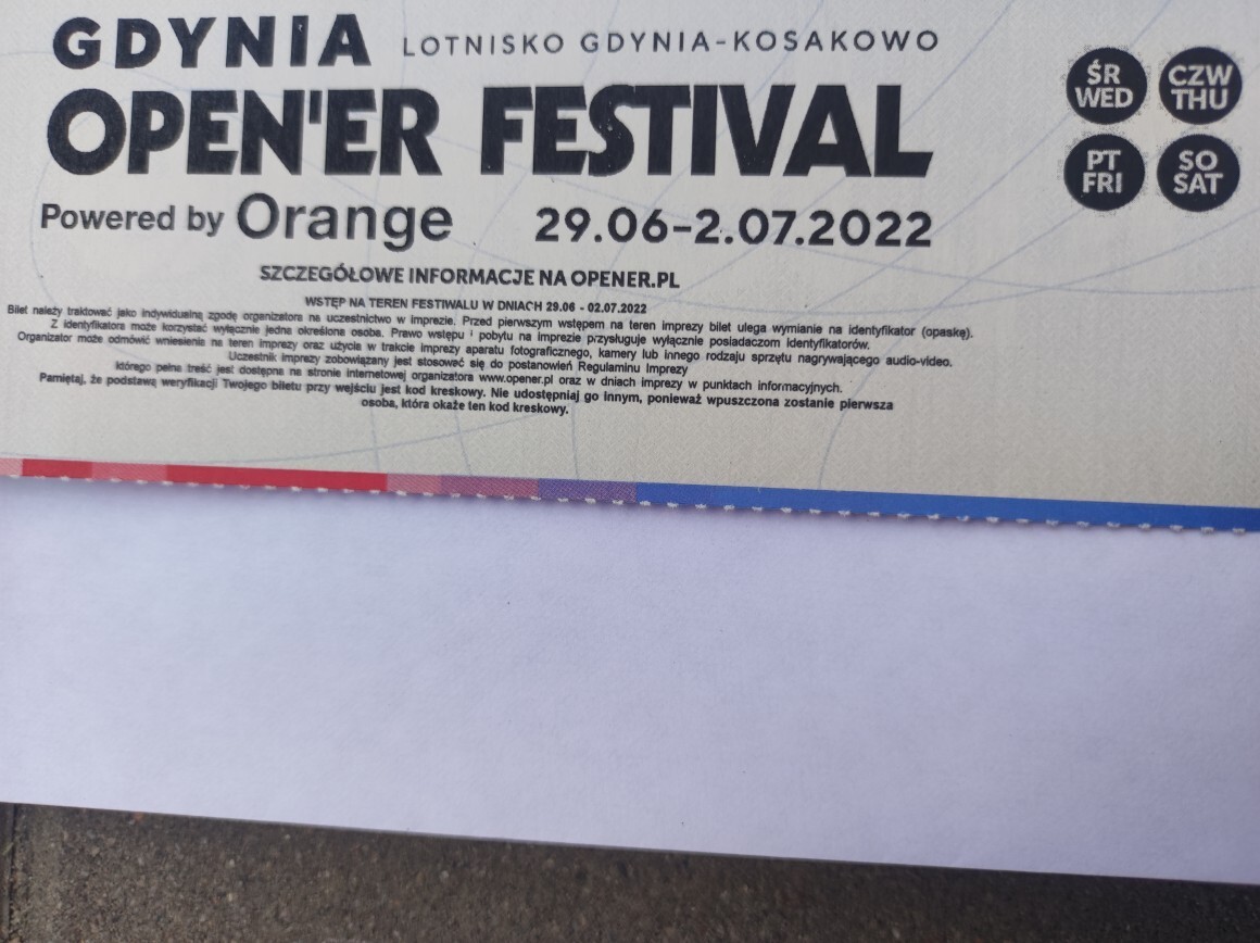 Bilet 4dniowy Opener 2022 Warszawa Ogłoszenie na Allegro Lokalnie