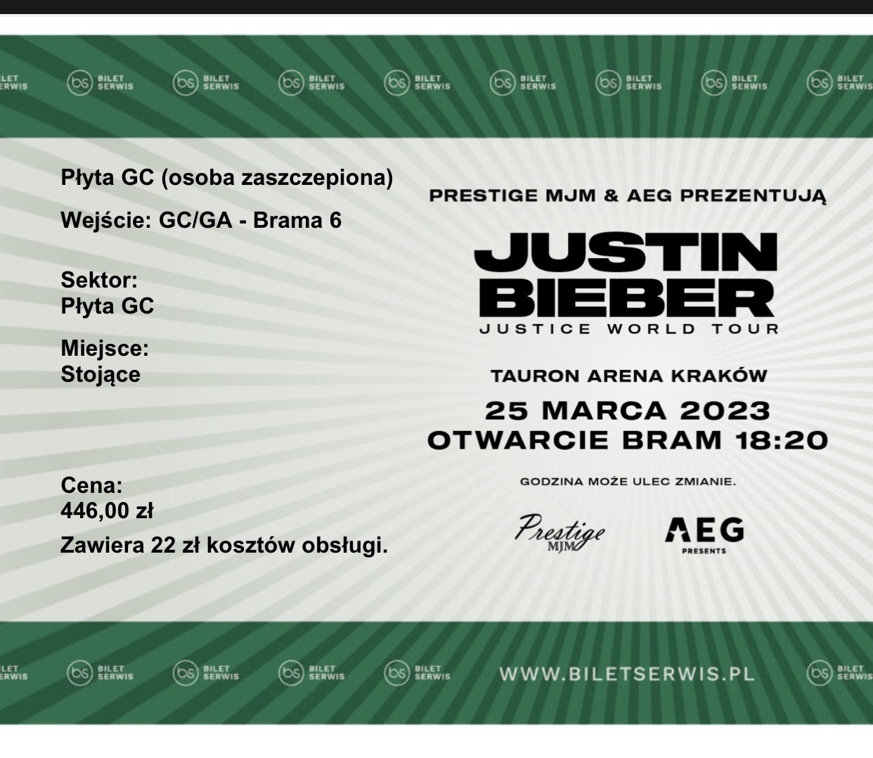 Bilety Na Koncert Justina Biebera