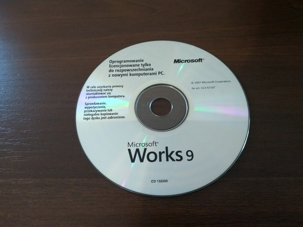 Microsoft works 9 pu awy og oszenie na allegro lokalnie