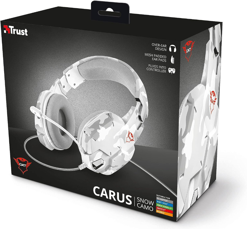 S uchawki TRUST GXT322W Carus Gaming SNOW CAMO A6 Hel Kup