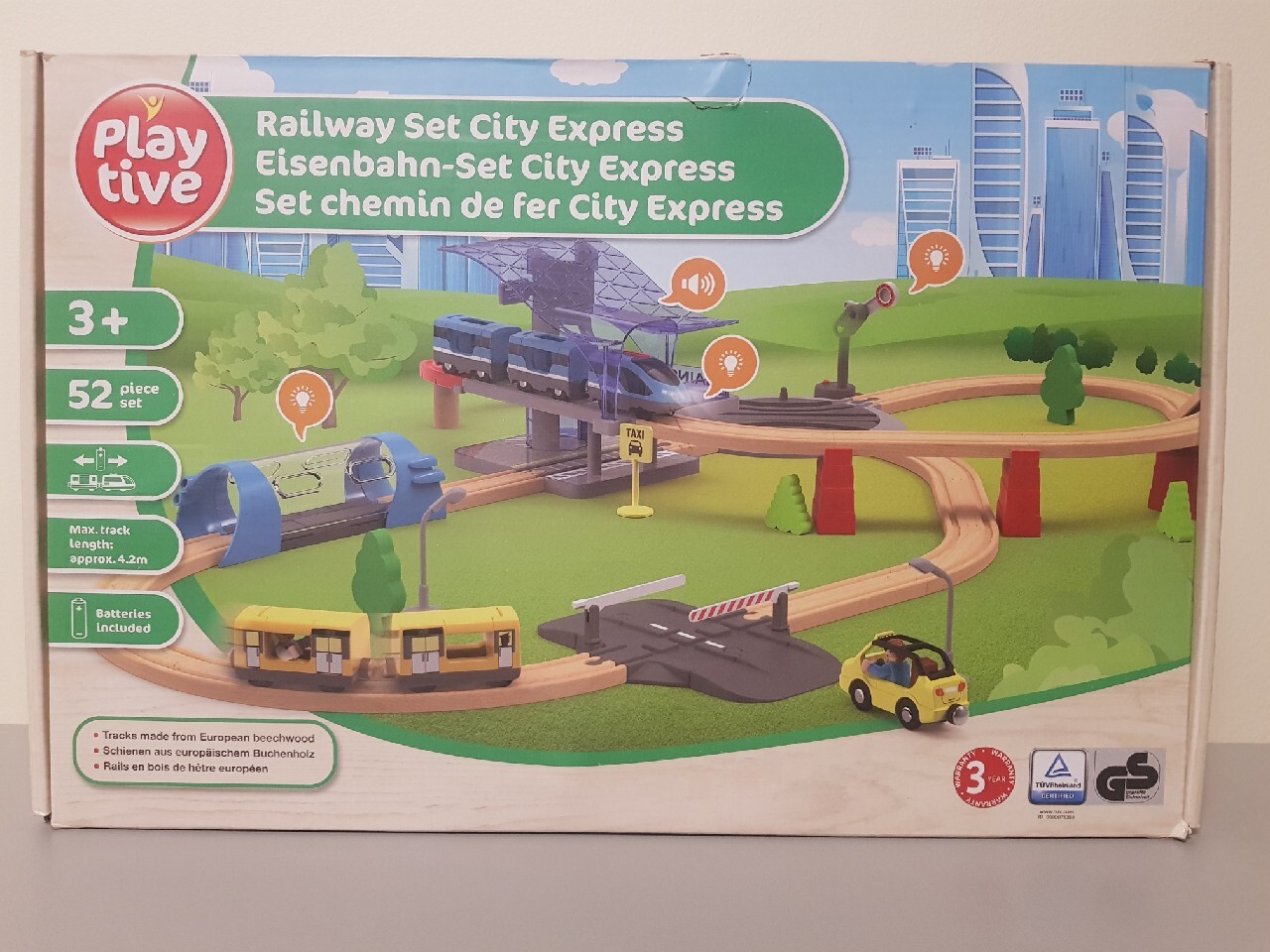 Playtive Set de chemin de fer en bois City Express