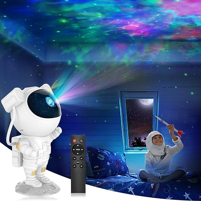 Projecteur Astronaute Light avec Télécommande et Minuterie, Projecteur de  Galaxie pour Enfants - Petit Astronaute enlacer la Lune