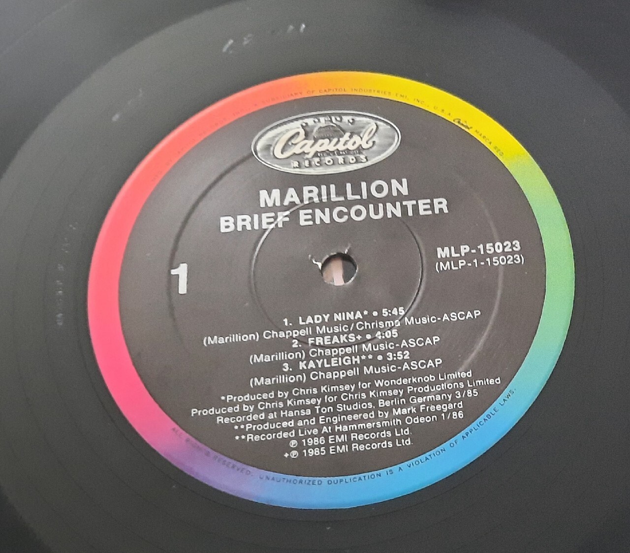 MARILLION Brief Encounter LP 1986r. USA EX+ Nowogrodziec Kup teraz