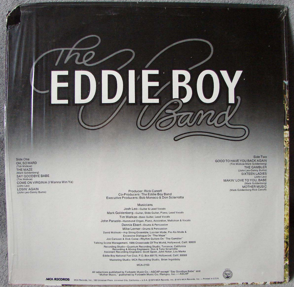 Eddie Boy Band, same, USA 1st ed., 1975, n.mint BielskoBiała Kup