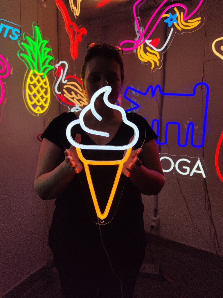 Neon Napis LED Reklama Świetlna Lody Ice Cream | Poznań | Kup teraz na ...