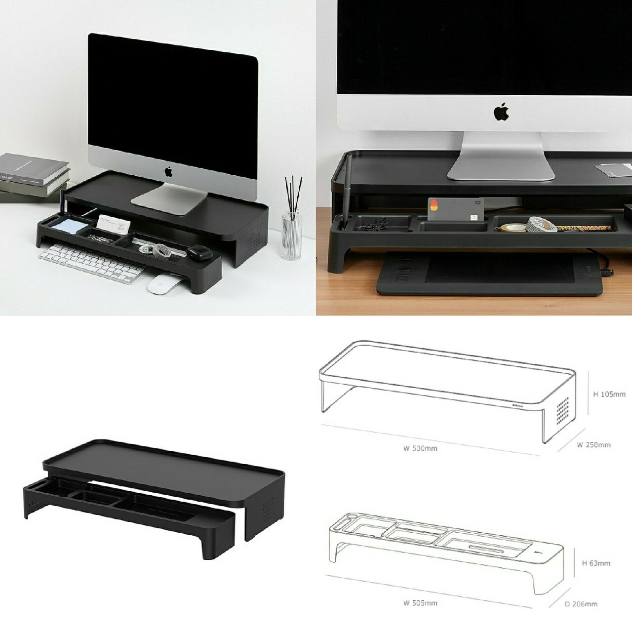 Litem czarna podstawka monitor i organizer biurko Radom Kup teraz