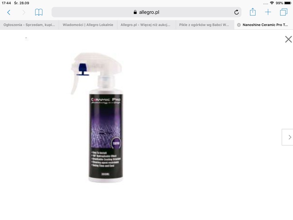 Nanoshine Ceramic Pro Textile 300 ml Nowe Miasto Lubawskie Kup